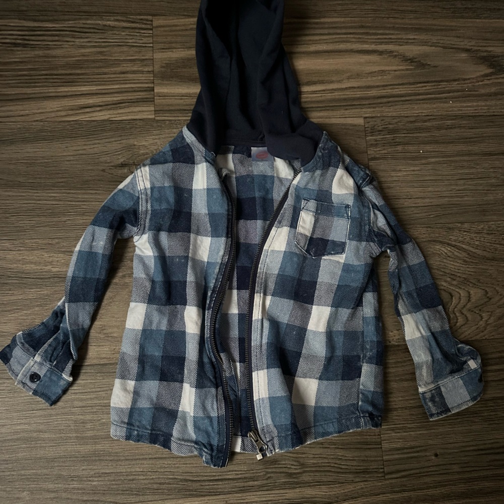 Blue and White Plaid Jacket